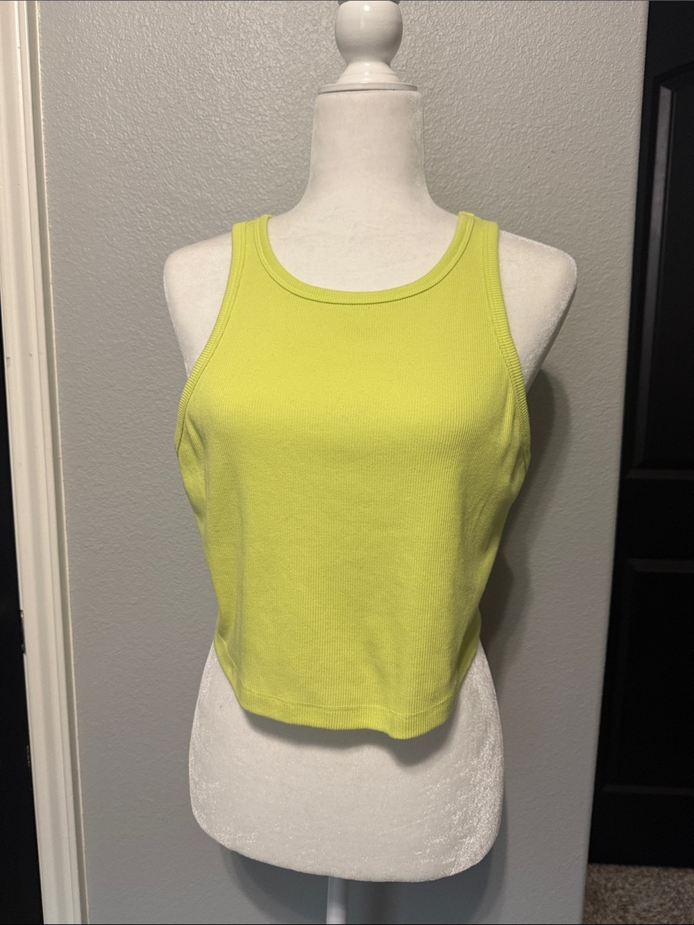 Wild Fable Neon Yellow/Green Ribbed Crop Top